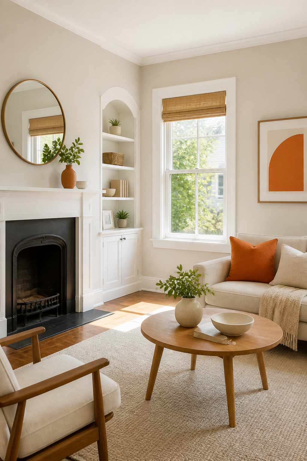 The same room after repainting — crisp and transformed